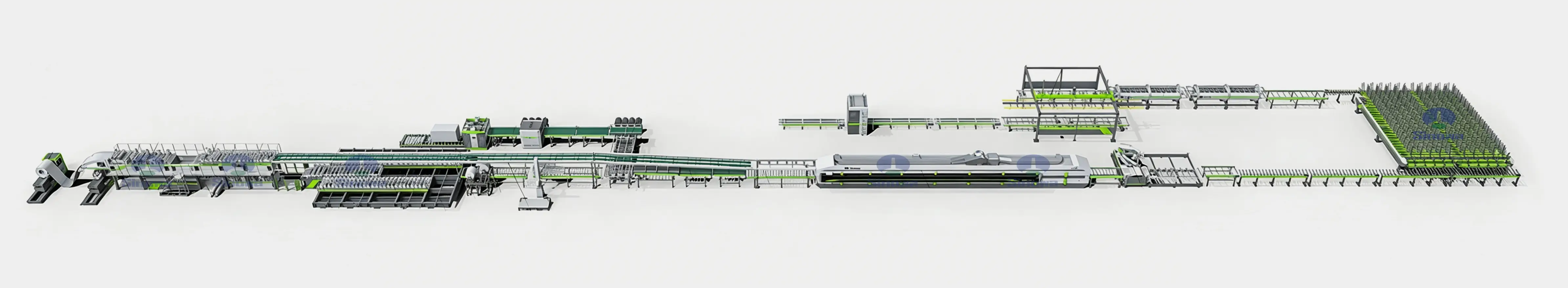 3D Arrangement Drawing of Sandwich Panel Production Line